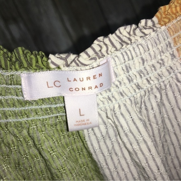 LC Lauren Conrad Vertical Stripe Tie Shoulder Tank - Picture 4 of 4